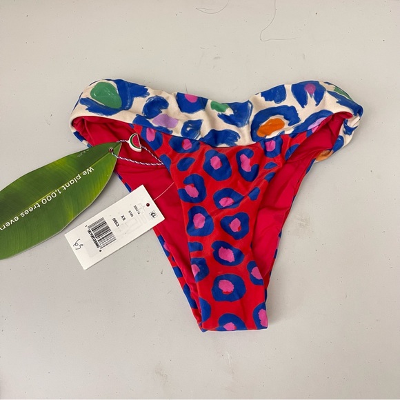 FARM Rio Other - Farm Rio Leopard Pop Bikini Swimsuit Bottoms Size XS NWT